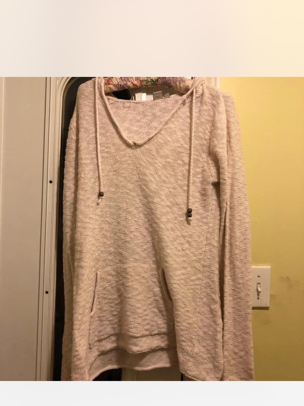 Twik Cozy knit Women's Cream Hooded Pullover Sweater
